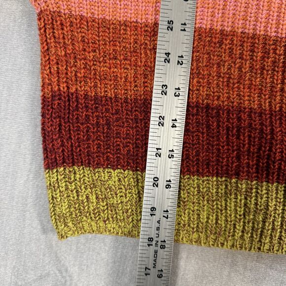 Urban Outfitters Sunset Striped Chunky Knit Cropped Cardigan Sweater Large UO - Picture 8 of 11